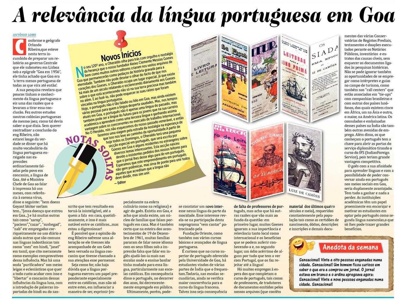 E se um jornal de Goa voltar a escrever em português? Aconteceu 